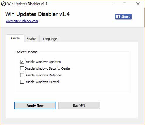 Windows Updates Disabler