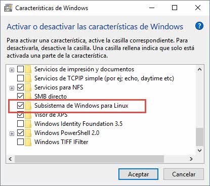 Instalar bash en Windows 10 5